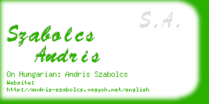 szabolcs andris business card